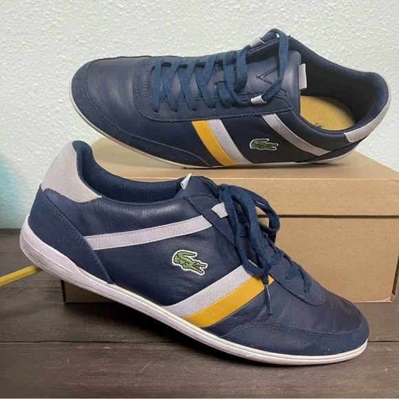 Navy Blue Lacoste shoes, Size 43 EUR, 10 USA, 9 UK Vintage Lacoste Men`s Shoes Trainers Size UK-9 EUR-43 USA-10  main image 4